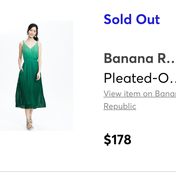 Pleated green dress - Picture 2 of 6